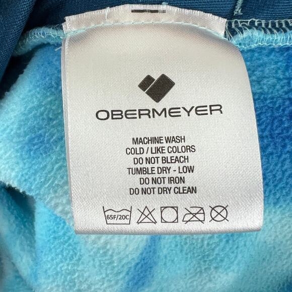 Obermeyer Blue Boulder Fleece Tie Dye Mock Neck Snap-Up Pullover Size X-Large XL - Picture 6 of 8